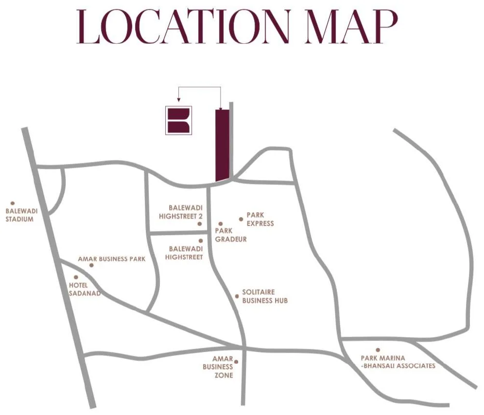 Bhansali Bespoke Balewadi location map near Balewadi High Street