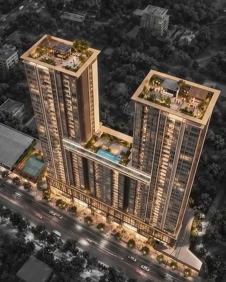 Bhansali Hamptonns Balewadi towers linked by a landscaped podium and swimming pool